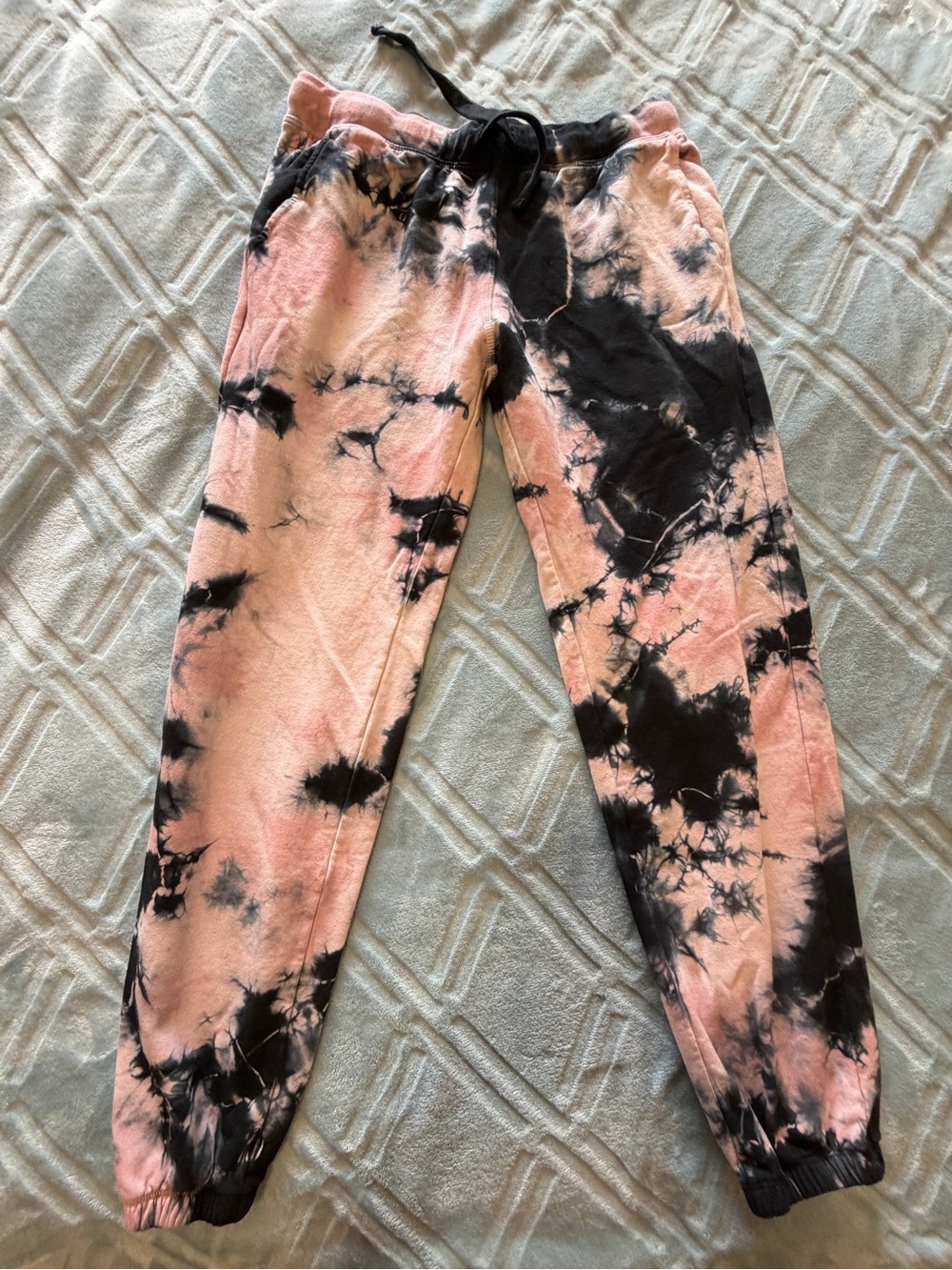 Electric & Rose Pink and Black Tie-Dye Jogger Pants- Woman